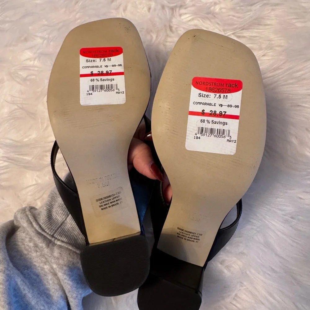 Steve Madden Black and Brown Geometric Women's Heels - Picture 4 of 4